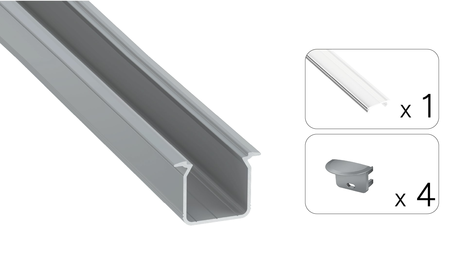 TEKKNI SKAGEN Set, silber, transparent Abdeckung, 3 m 2.0