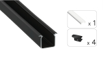 TEKKNI SKAGEN Set, schwarz, transparent Abdeckung, 2,02 m 2.0
