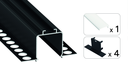 Set TEKKNI ODIS schwarz, Abdeckung gefrostet 3 m