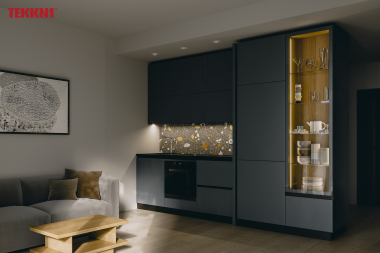 TEKKNI TVED Set, schwarz, milch Abdeckung, 2,02 m