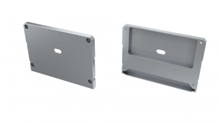 Endkappe Aluminium für LED Profil LUMINES LARGO M1+LARGO silber mit Öffnung