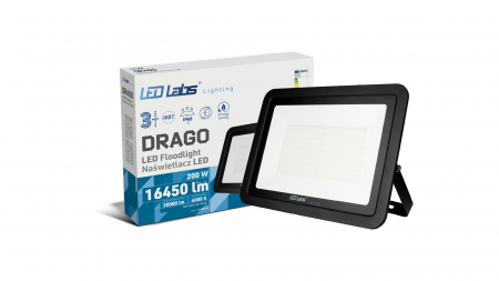 LED Flutlicht DRAGO 3Y 200W Neutralweiß SMD IP65 SLIM, schwarz