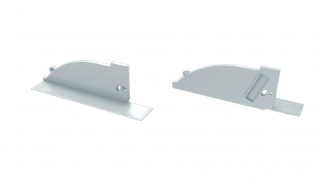 Endkappe Aluminium für LED Profil LUMINES TOPO weiß mit Öffnung links
