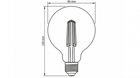 LED-Quelle E27 7W G95 Filament DIM NW