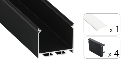 TEKKNI NORS Set, schwarz, gefroren Abdeckung, 2,02 m