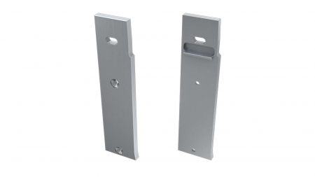 Endkappe Aluminium für LED Profil LUMINES FLARO silber links geradeaus mit Öffnung