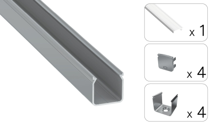 TEKKNI HELSE Set, silber, transparent Abdeckung, 3 m