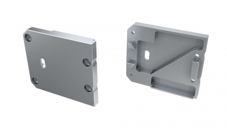 Endkappe Aluminium für LED Profil LUMINES UNICO silber recht mit Öffnung