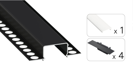 TEKKNI HORST Set, schwarz, gefroren Abdeckung, 2,02 m