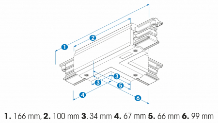 T-Stecker für 3-Phasen-Stromschiene XTS36-3 Weiß