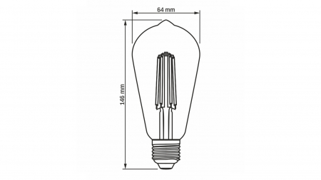 LED-Quelle E27 6W ST64 Filament DIM Amber WW