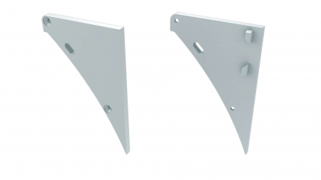 Endkappe Aluminium für LED Profil LUMINES LOGI weiß links mit Öffnung