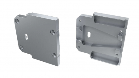 Endkappe Aluminium für LED Profil LUMINES DOPIO silber mit Öffnung
