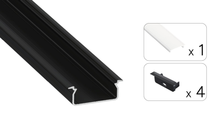 TEKKNI TVED Set, schwarz, gefroren Abdeckung, 2,02 m