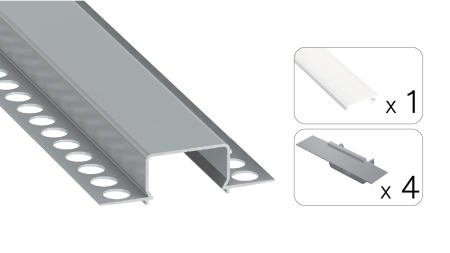 TEKKNI HORST Set, silber, gefroren Abdeckung, 3 m