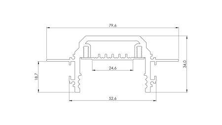 Lumines Profil Typ TECO Silber, eloxiert, 3 m