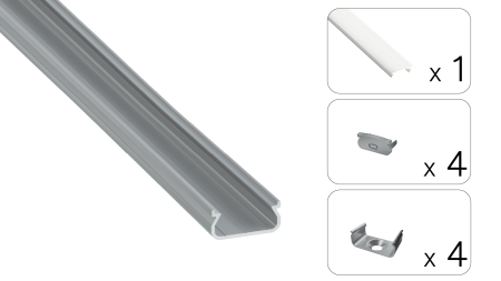 TEKKNI ORRE Set, silber, milch Abdeckung, 2,02 m