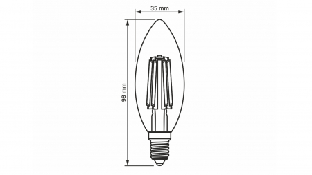 LED-Quelle E14 6W G35 Filament Warm weiß