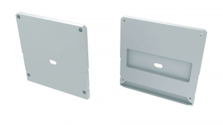 Endkappe Aluminium für LED Profil LUMINES LARGO M2+LARGO weiß mit Öffnung
