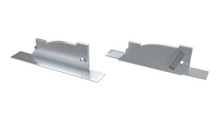 Endkappe Aluminium für LED Profil LUMINES PERO silber mit Öffnung links