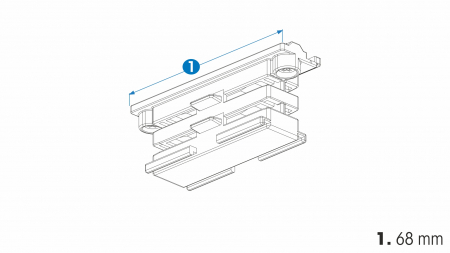 Linearverbinder der 3-Phasen-Stromschiene XTS21-1, Grau