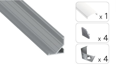 TEKKNI ARRE Set, silber, gefroren Abdeckung, 3 m