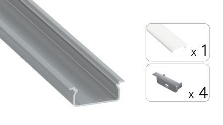 TEKKNI TVED Set, silber, gefroren Abdeckung, 3 m