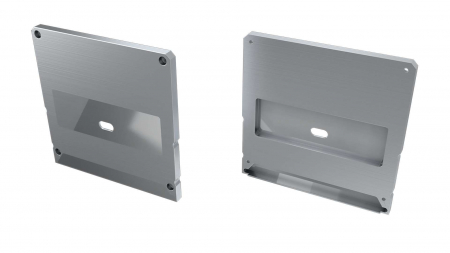 Endkappe Aluminium für LED Profil LUMINES LARGO M2+LARGO silber mit Öffnung