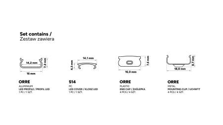 TEKKNI ORRE Set, schwarz, gefroren Abdeckung, 3 m