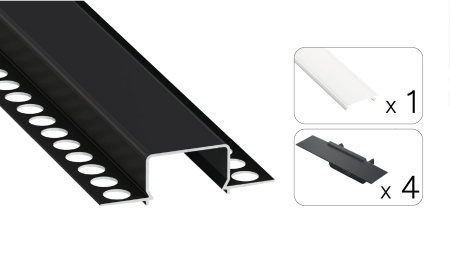 TEKKNI HORST Set, schwarz, gefroren Abdeckung, 3 m