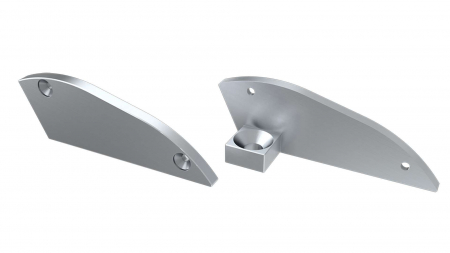 Endkappe Aluminium für LED Profil LUMINES RETO silber links mit Stütze15°