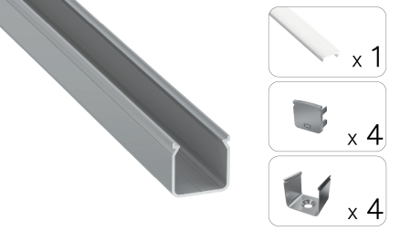 TEKKNI HELSE Set, silber, milch Abdeckung, 2,02 m