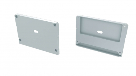 Endkappe Aluminium für LED Profil LUMINES LARGO M1+LARGO weiß mit Öffnung