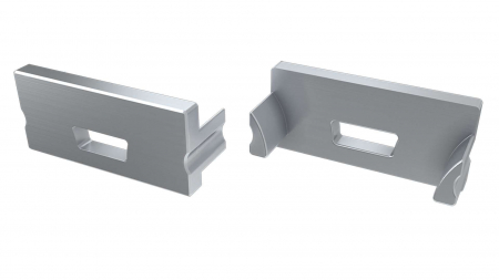 Endkappe Aluminium für LED Profil LUMINES TERRA silber mit Öffnung