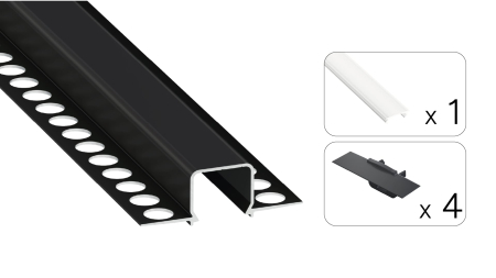 TEKKNI MOSSO Set, schwarz, gefroren Abdeckung, 3 m