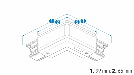 L-Winkelverbinder für 3-Phasen-Stromschiene XTS34-3 LINKS, Weiß