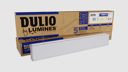 Beleuchtungskörper LUMINES Dulio silbern eloxiert 4000K 180 cm