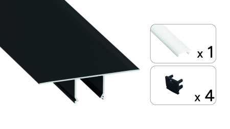 Set TEKKNI SKAVE schwarz, Abdeckung gefrostet 3 m
