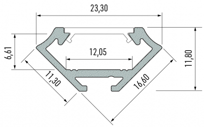 Lumines Profil Typ C RAL1923 Matte, 3 m