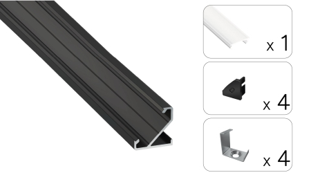 TEKKNI BARDE Set, schwarz, gefroren Abdeckung, 2,02 m