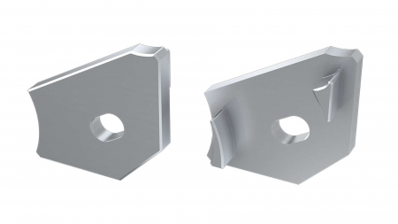 Endkappe Aluminium für LED Profil LUMINES H silber mit Öffnung links