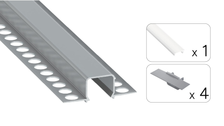 TEKKNI MOSSO Set, silber, gefroren Abdeckung, 3 m