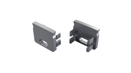 Endkappe Aluminium für LED Profil LUMINES SEI silber eloxiert mit Öffnung