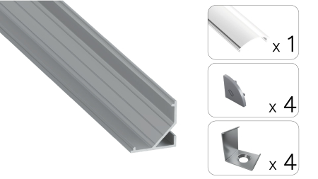 TEKKNI ARRE Set, silber, transparent Abdeckung, 3 m