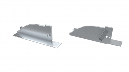 Endkappe Aluminium für LED Profil LUMINES TOPO silber mit Öffnung links