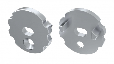 Endkappe Aluminium für LED Profil LUMINES MICO silber mit Öffnung.