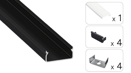 TEKKNI EGEN Set, schwarz, gefroren Abdeckung, 2,02 m