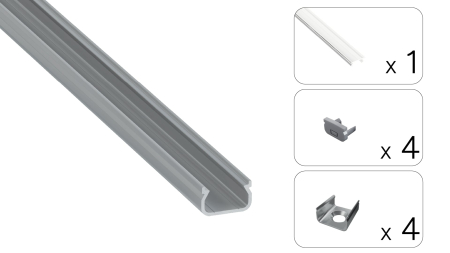 TEKKNI IKKE Set, silber, transparent Abdeckung, 3 m