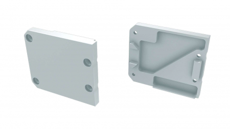 Endkappe Aluminium für LED Profil LUMINES UNICO weiß links