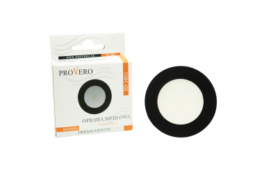 Möbel-Einbauleuchte, rund, Schwarz, 2 W, neutralweiß